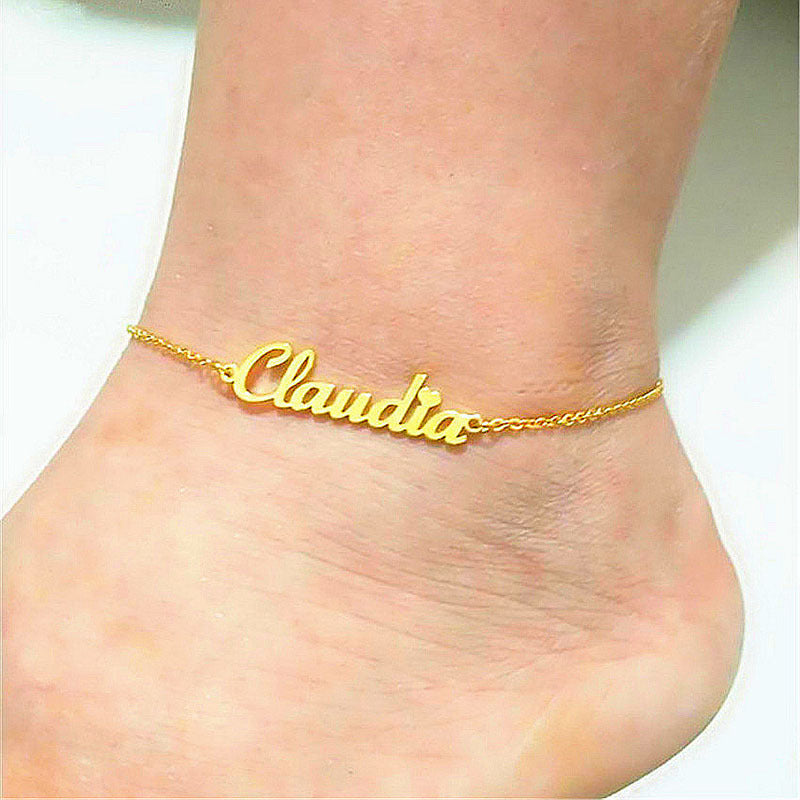 DIY custom name anklet