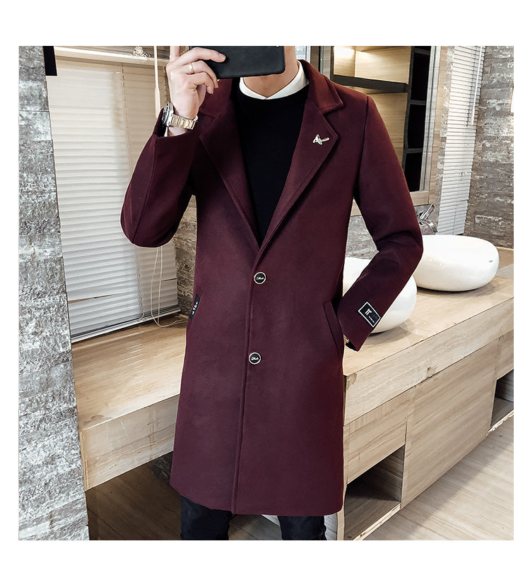 Winter men's cotton wool overcoat