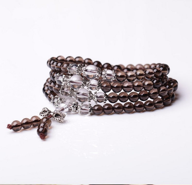 Black Glass 108 Beads Bracelet Ethnic Style