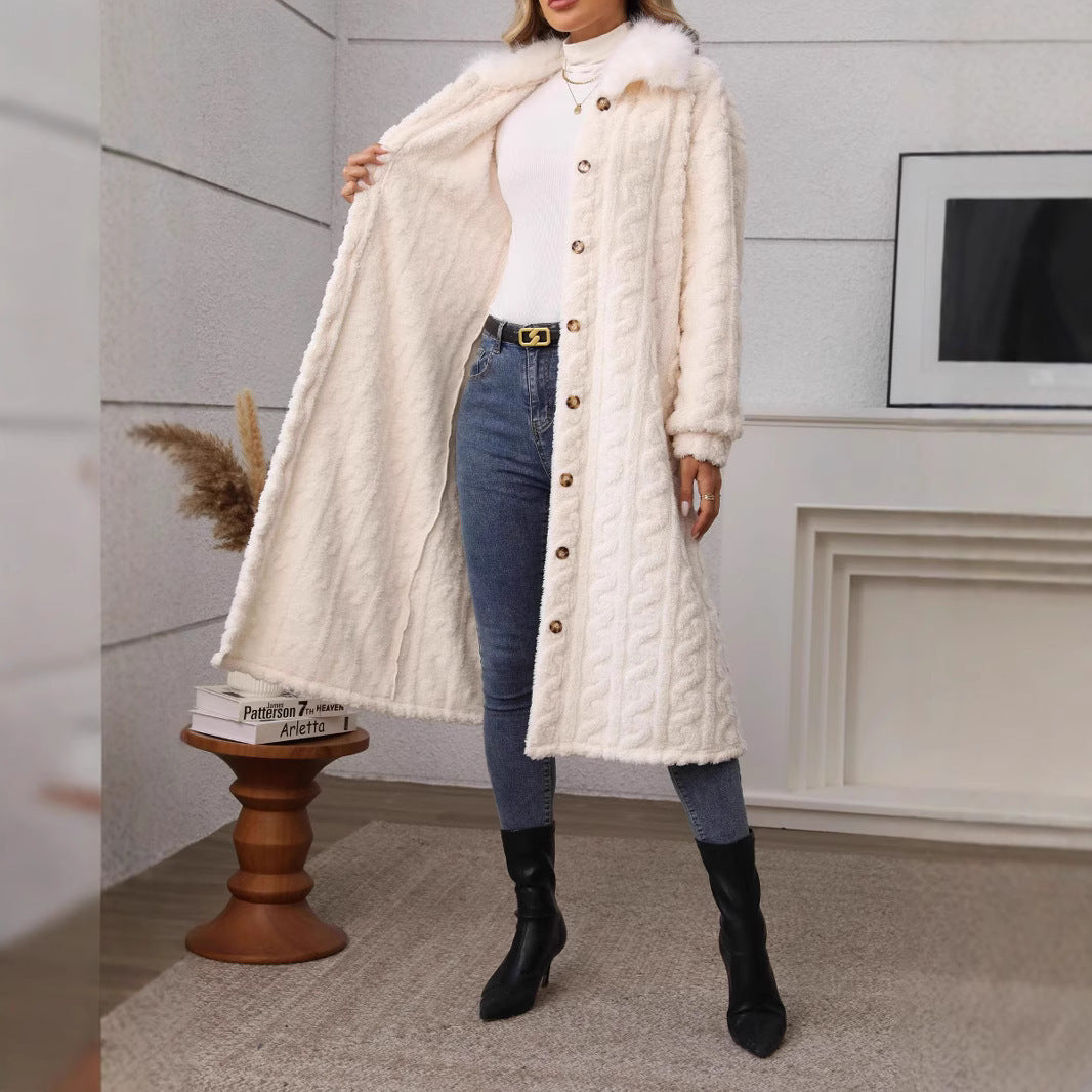 Fashion Three-dimensional Pattern Plush Warm Coat