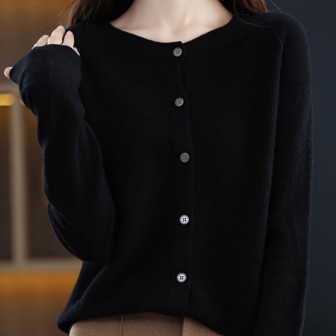 Fashion Merino Wool Cardigan Sweater Women