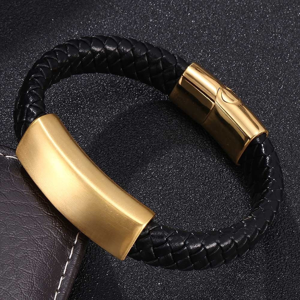 European And American Stainless Steel Personalized Bracelet Men's Braided Rope Bracelet