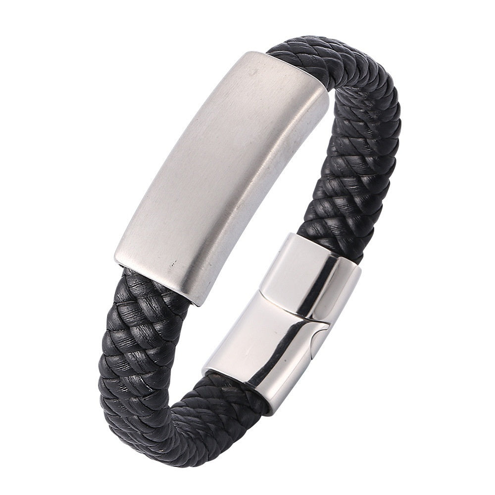 European And American Stainless Steel Personalized Bracelet Men's Braided Rope Bracelet