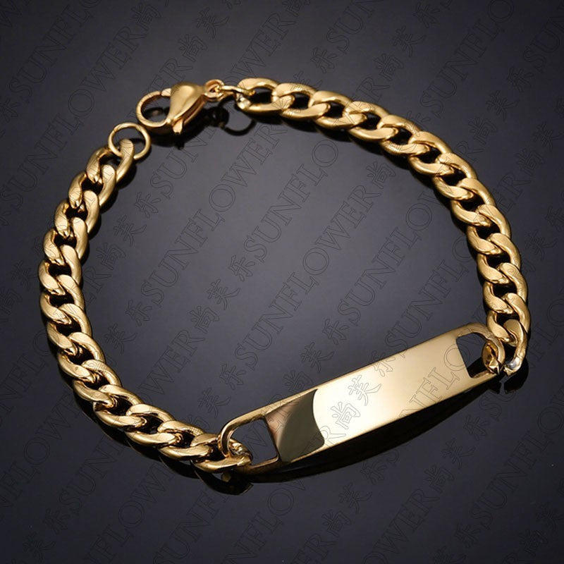 DIY Laser Engraved Stainless Steel Couple Bracelet Bracelet Jewelry