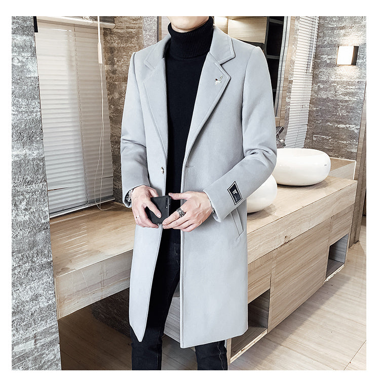 Winter men's cotton wool overcoat