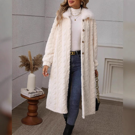 Fashion Three-dimensional Pattern Plush Warm Coat