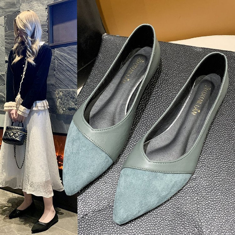 Women's Low-cut Fashion Pointed Stitching Flat Shoes