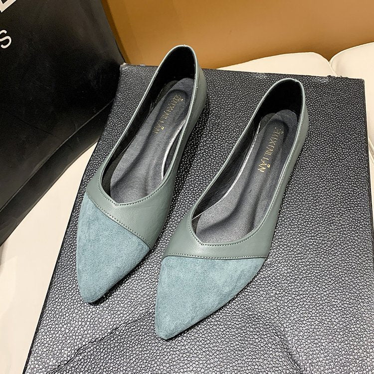 Women's Low-cut Fashion Pointed Stitching Flat Shoes