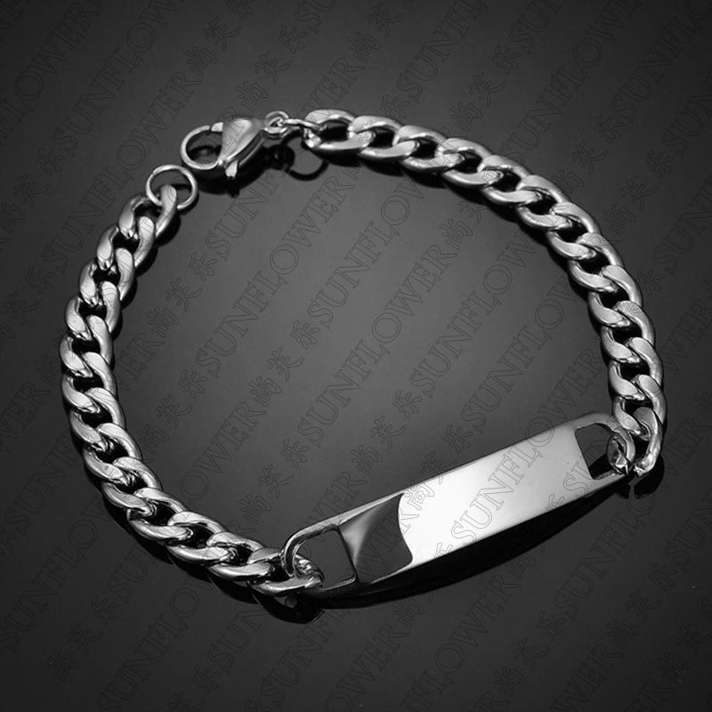 DIY Laser Engraved Stainless Steel Couple Bracelet Bracelet Jewelry