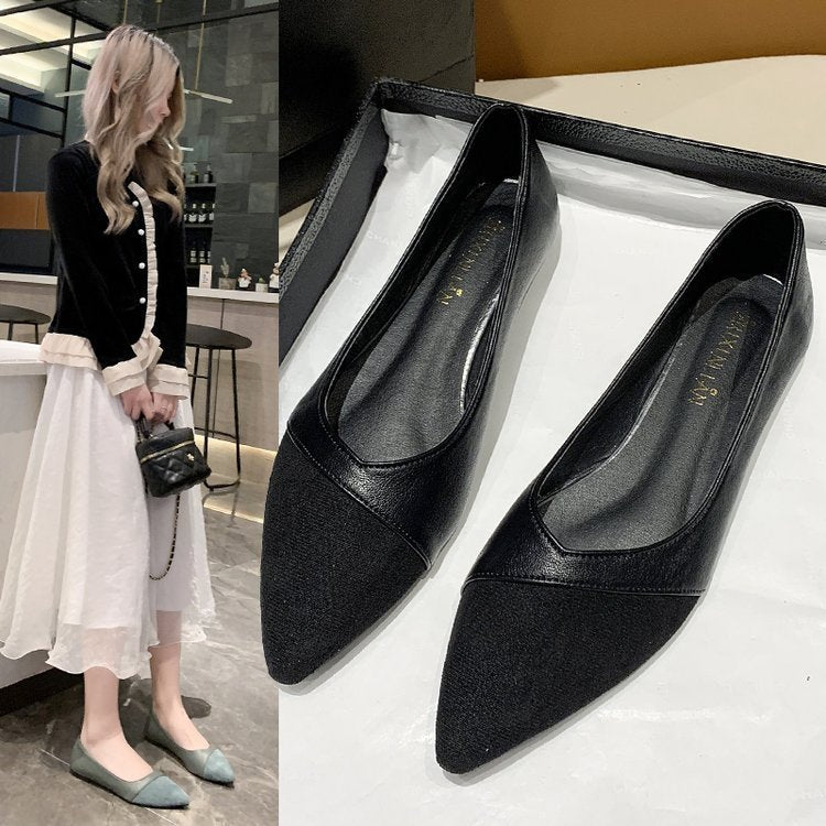 Women's Low-cut Fashion Pointed Stitching Flat Shoes