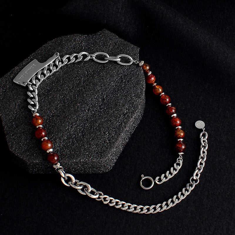 Natural Agate Beads Necklace Stitching Combination Clavicle Chain