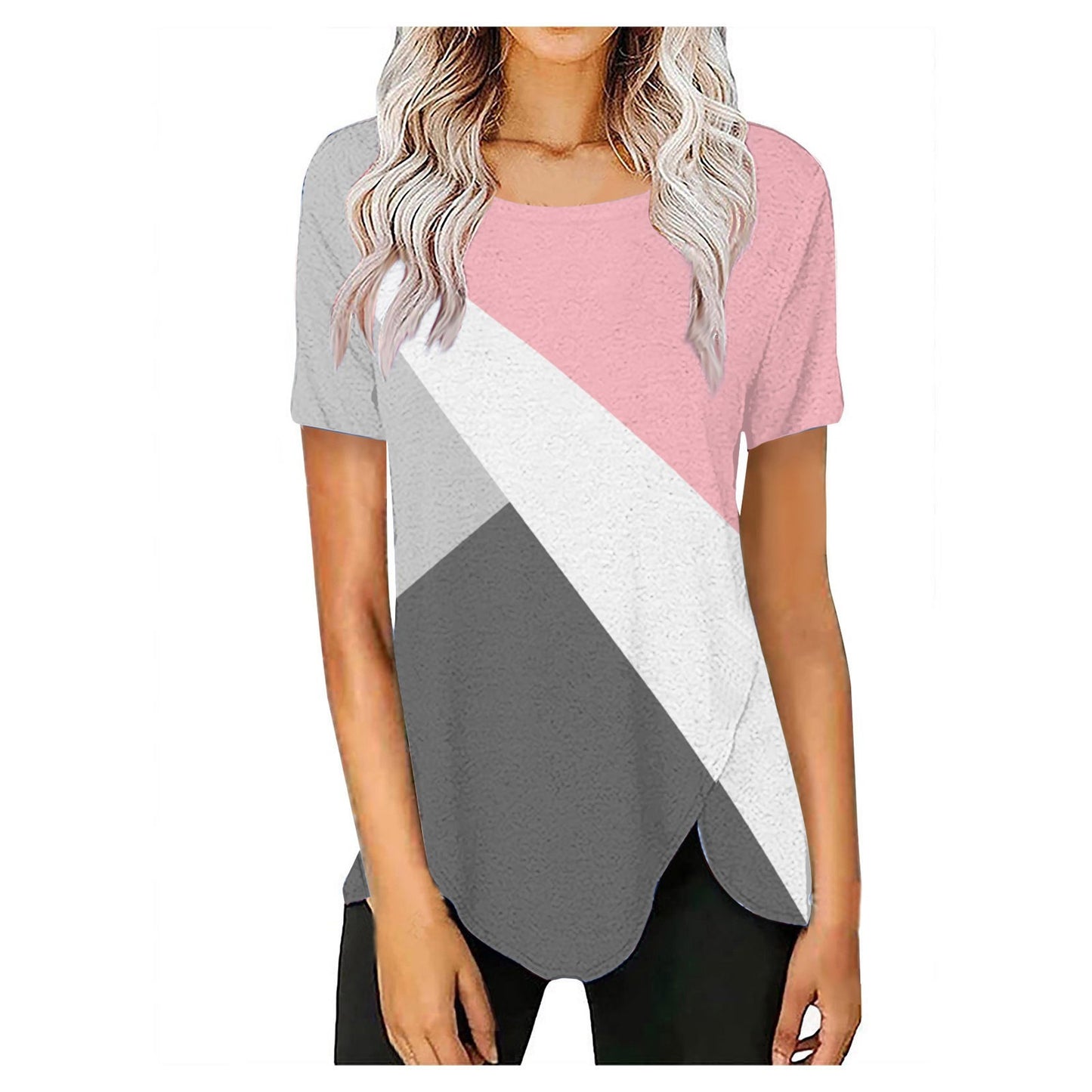 Women's Short-sleeved Mid-length Round Neck Loose T-shirt Top