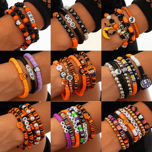 European And American Halloween New Skull Pumpkin Bracelet Suit